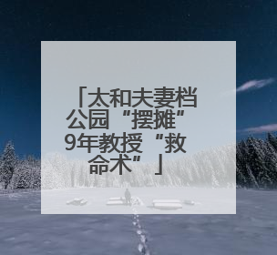 太和夫妻档公园“摆摊”9年教授“救命术”