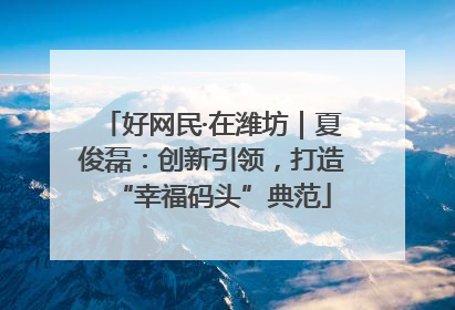 好网民·在潍坊｜夏俊磊：创新引领，打造“幸福码头”典范