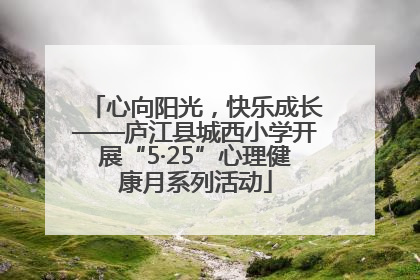 心向阳光，快乐成长——庐江县城西小学开展“5·25”心理健康月系列活动
