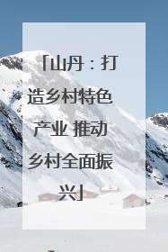 山丹：打造乡村特色产业 推动乡村全面振兴