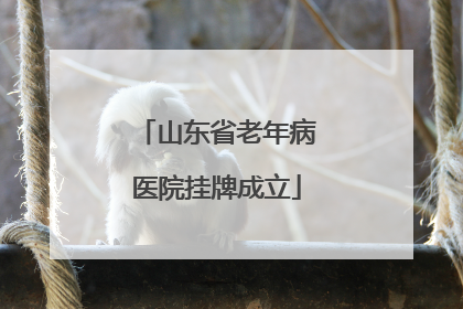 山东省老年病医院挂牌成立