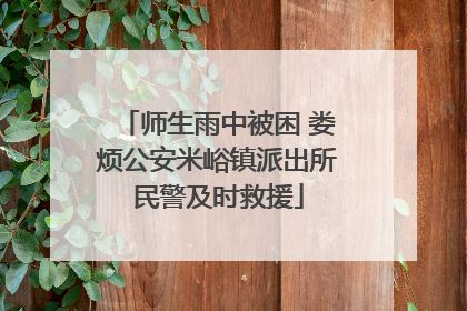 师生雨中被困 娄烦公安米峪镇派出所民警及时救援