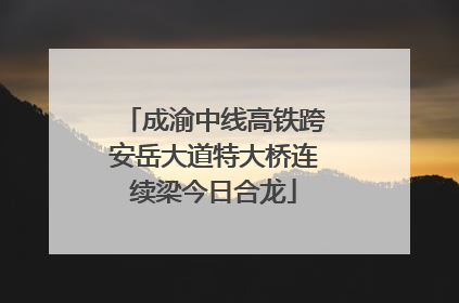 成渝中线高铁跨安岳大道特大桥连续梁今日合龙