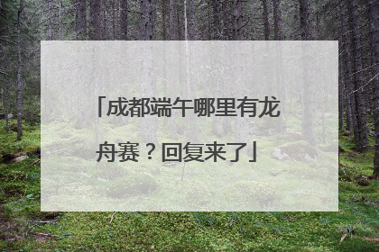 成都端午哪里有龙舟赛？回复来了
