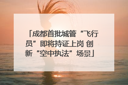 成都首批城管“飞行员”即将持证上岗 创新“空中执法”场景