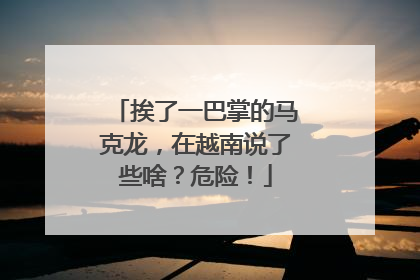 挨了一巴掌的马克龙，在越南说了些啥？危险！