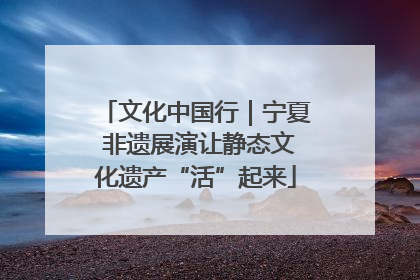 文化中国行｜宁夏 非遗展演让静态文化遗产“活”起来