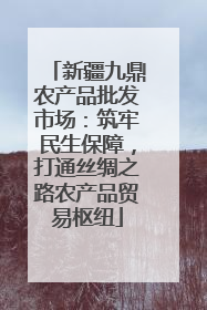 新疆九鼎农产品批发市场：筑牢民生保障，打通丝绸之路农产品贸易枢纽