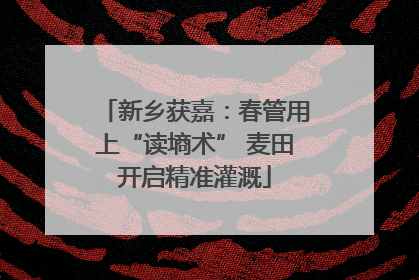 新乡获嘉：春管用上“读墒术” 麦田开启精准灌溉