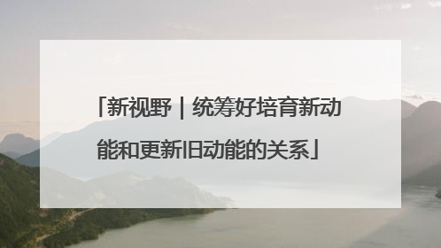 新视野｜统筹好培育新动能和更新旧动能的关系