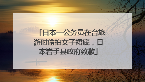 日本一公务员在台旅游时偷拍女子裙底，日本岩手县政府致歉