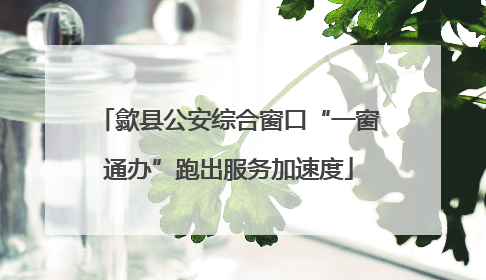歙县公安综合窗口“一窗通办”跑出服务加速度