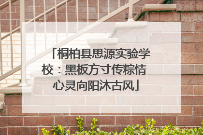 桐柏县思源实验学校：黑板方寸传粽情 心灵向阳沐古风