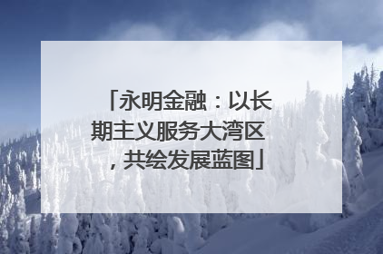 永明金融：以长期主义服务大湾区，共绘发展蓝图
