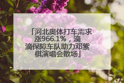 河北奥体打车需求涨966.1%，滴滴保障车队助力邓紫棋演唱会散场
