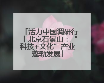 活力中国调研行丨北京石景山：“科技+文化”产业蓬勃发展