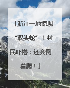 浙江一地惊现“双头蛇”！村民吓懵：还会倒着爬！