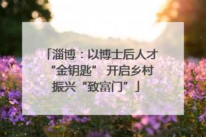淄博：以博士后人才“金钥匙” 开启乡村振兴“致富门”