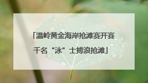 温岭黄金海岸抢滩赛开赛 千名“泳”士搏浪抢滩