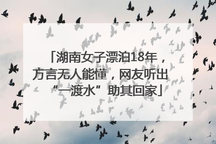 湖南女子漂泊18年，方言无人能懂，网友听出“一渡水”助其回家