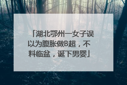 湖北鄂州一女子误以为腹胀做B超，不料临盆，诞下男婴