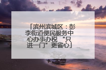 滨州滨城区：彭李街道便民服务中心办事办税 “只进一门”更省心