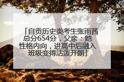 自贡历史类考生张雨茜总分654分，父亲：她性格内向，进高中后融入班级变得活泼开朗