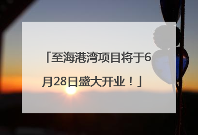 至海港湾项目将于6月28日盛大开业！