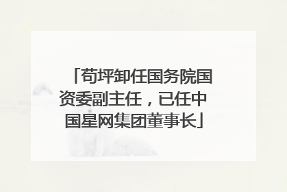 苟坪卸任国务院国资委副主任，已任中国星网集团董事长