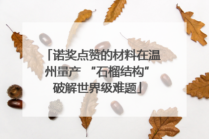 诺奖点赞的材料在温州量产 “石榴结构”破解世界级难题
