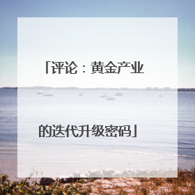 评论：黄金产业的迭代升级密码