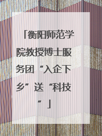 衡阳师范学院教授博士服务团“入企下乡”送“科技”