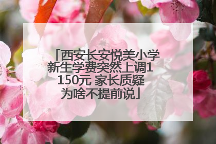 西安长安悦美小学新生学费突然上调1150元 家长质疑为啥不提前说