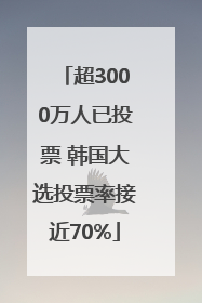 超3000万人已投票 韩国大选投票率接近70%