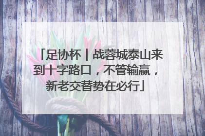 足协杯｜战蓉城泰山来到十字路口，不管输赢，新老交替势在必行