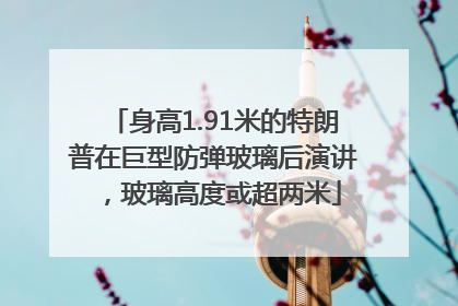 身高1.91米的特朗普在巨型防弹玻璃后演讲，玻璃高度或超两米