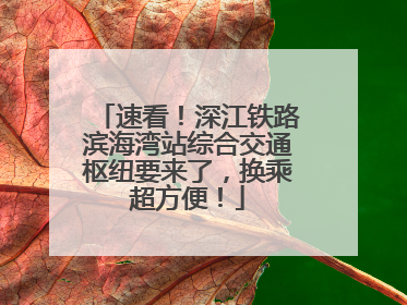 速看！深江铁路滨海湾站综合交通枢纽要来了，换乘超方便！