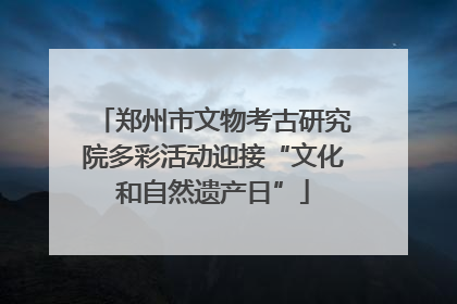 郑州市文物考古研究院多彩活动迎接“文化和自然遗产日”
