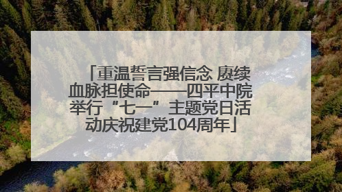 重温誓言强信念 赓续血脉担使命——四平中院举行“七一”主题党日活动庆祝建党104周年
