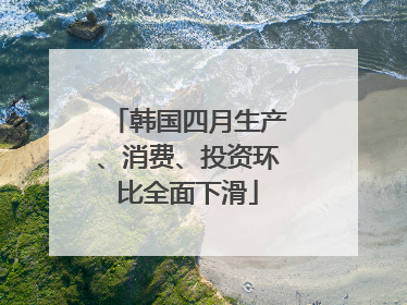 韩国四月生产、消费、投资环比全面下滑