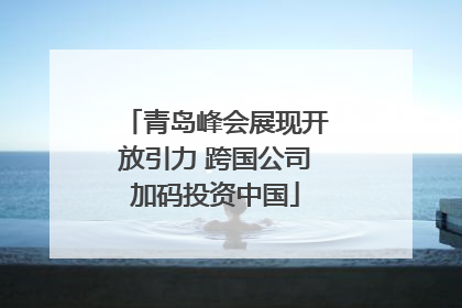 青岛峰会展现开放引力 跨国公司加码投资中国