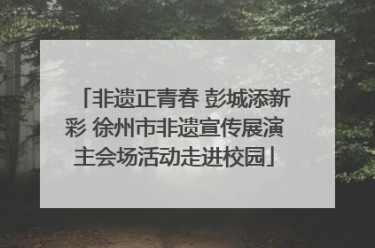 非遗正青春 彭城添新彩 徐州市非遗宣传展演主会场活动走进校园