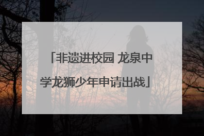非遗进校园 龙泉中学龙狮少年申请出战