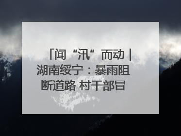 闻“汛”而动｜湖南绥宁：暴雨阻断道路 村干部冒雨抢险保畅通