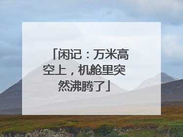 闲记：万米高空上，机舱里突然沸腾了