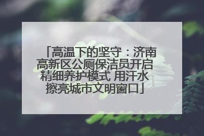 高温下的坚守：济南高新区公厕保洁员开启精细养护模式 用汗水擦亮城市文明窗口