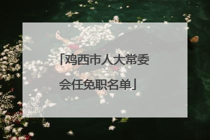 鸡西市人大常委会任免职名单