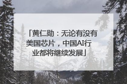 黄仁勋：无论有没有美国芯片，中国AI行业都将继续发展