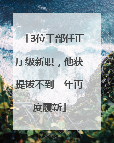 3位干部任正厅级新职，他获提拔不到一年再度履新