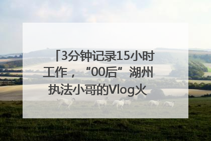 3分钟记录15小时工作，“00后”湖州执法小哥的Vlog火了，还被网友点赞